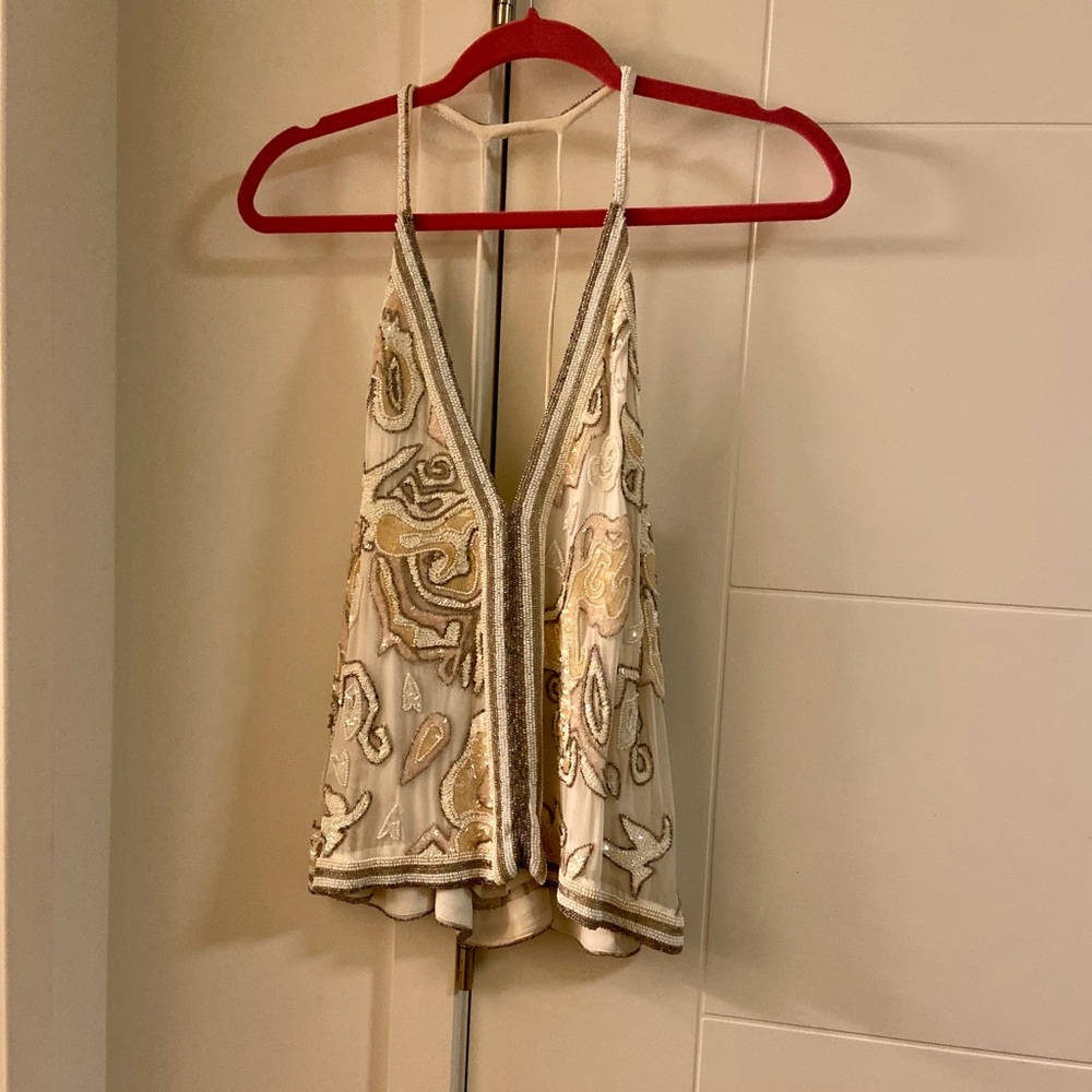 Free people sequenced/beaded top